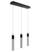 Avenue Lighting HF1900-3-GL-BK-SNW - The Original Glacier Collection 3 Light Linear Multi Pendant in Black with Snow Crystal