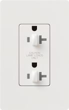 Lutron Electronics CAR-20-DDTR-WH-C - CLARO 20A TPR RSIST DUAL DIM RCPT WH CSA