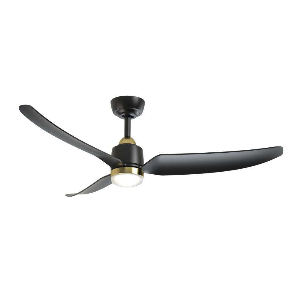 Hugo 52-in Brushed Gold/Matte Black with Light Kit Ceiling Fan