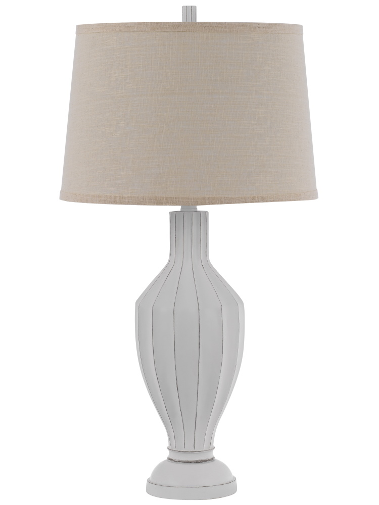 150W 3 way Hoover resin table lamp with hardback fabric shade