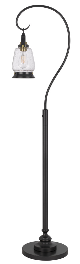 60W Terni floor lamp with bubbled glass and rocker switch on pole