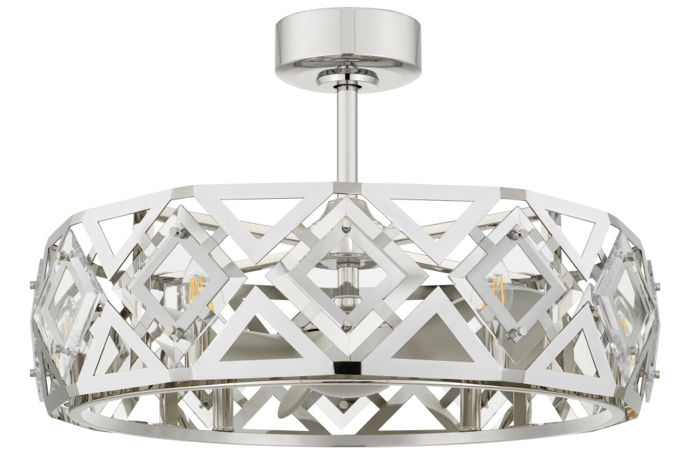 19.5 In. Height Chrome Metal Fandelier with Laser