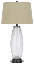 CAL Lighting BO-3186TB - 100W led Mansfield glass table lamp with 2W led night light and 2 USB Outlets
