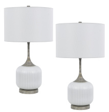 CAL Lighting BO-3192TB-2 - 150W 3 way Palmyra metal/glass table lamp. Sold in pairs