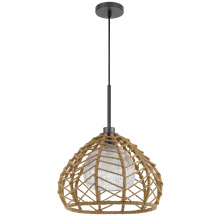 CAL Lighting FX-3810-1 - Dunn 60W metal pendant with burlap roped shade