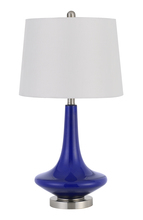 CAL Lighting BO-2960TB-2 - 100W Kleve Glass Table Lamp With Taper Drum Hardback Linen Shade (Priced And Sold As Pairs)