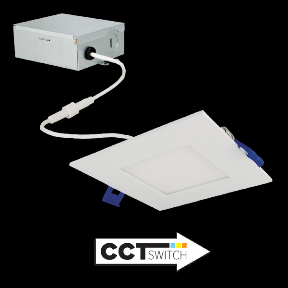 4" Ultra Slim LED Square Panel Light with 5-CCT Switch