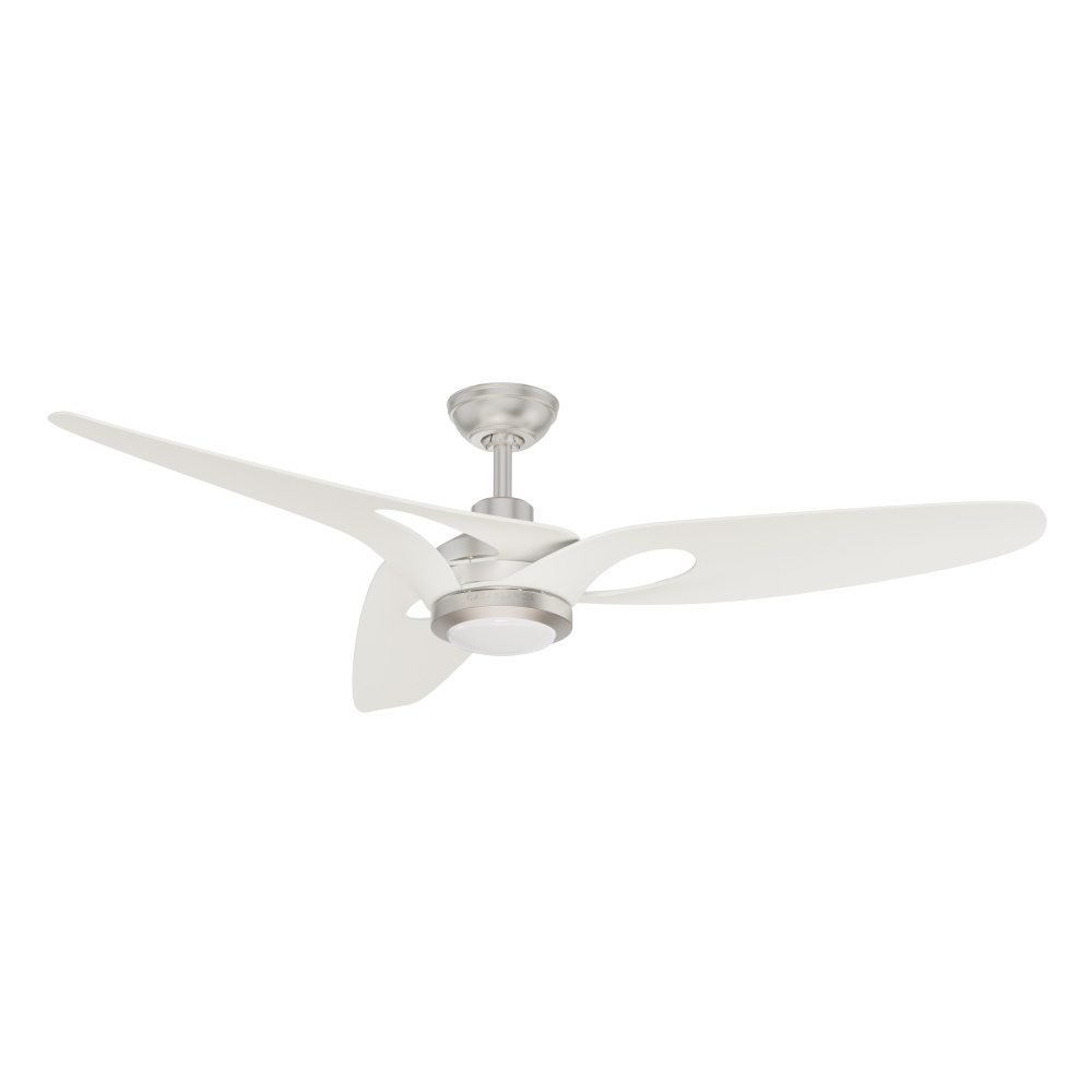 Casablanca 60 inch Inez ENERGY STAR® Brushed Nickel Damp Rated Ceiling Fan with LED LT Kit