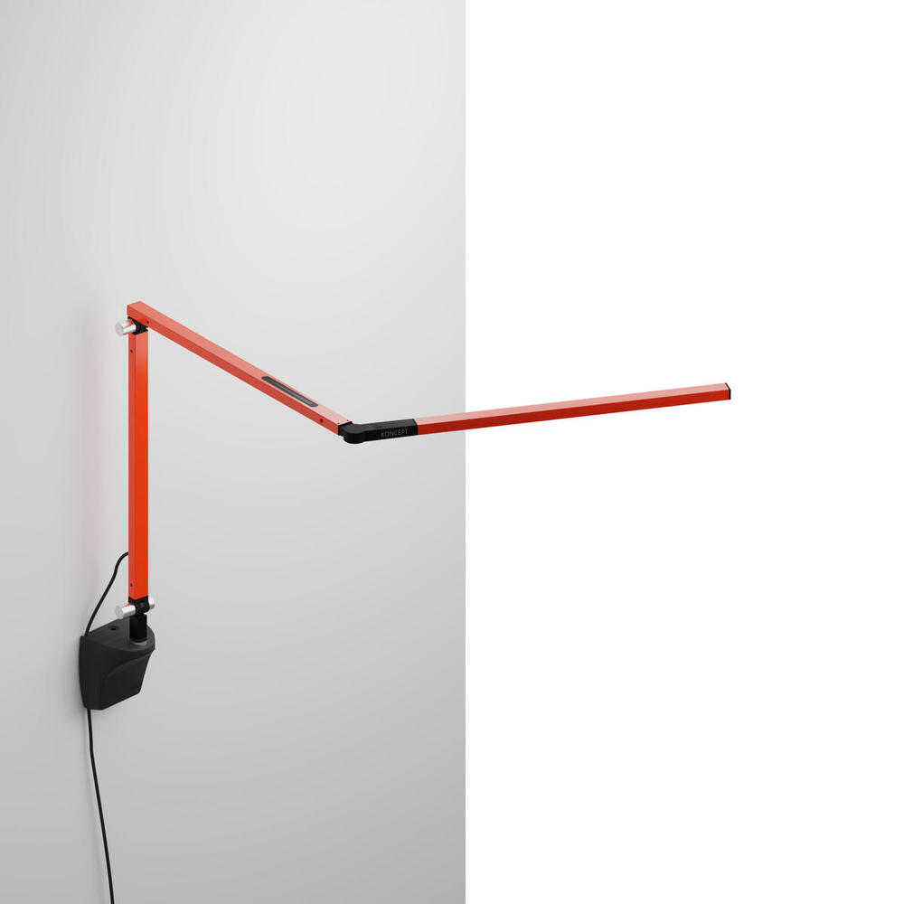 Z-Bar mini Desk Lamp with Metallic Black wall mount (Warm Light; Orange)