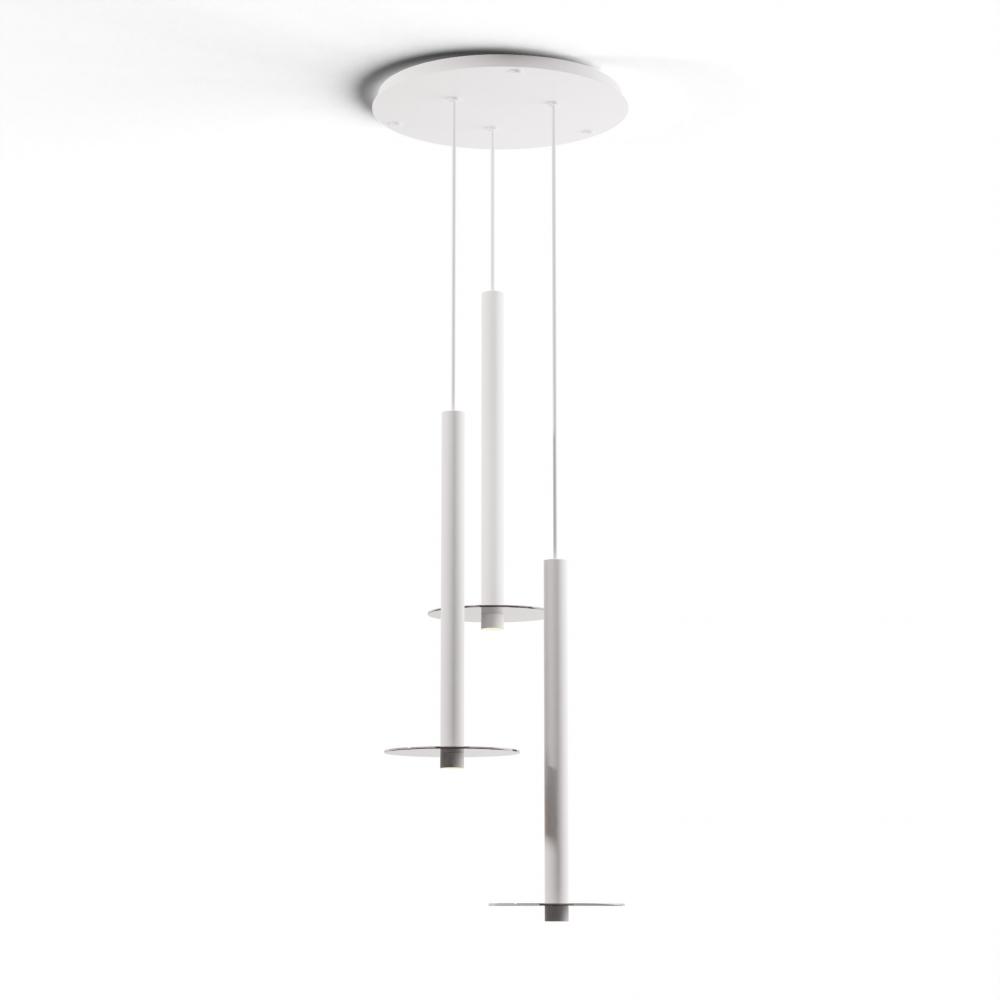 Combi Pendant 24" Circular 3 Combo Matte White with Matte White Canopy