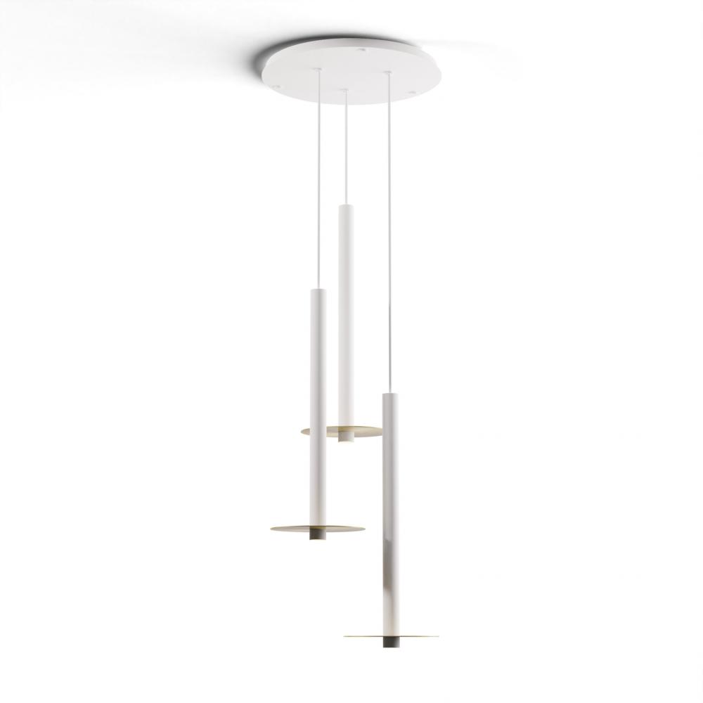 Combi Pendant 24" Circular 3 Combo Matte White with Matte White Canopy