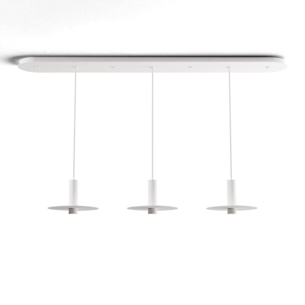 Combi Pendant 6" Linear 3 Combo Matte White with Matte White Canopy