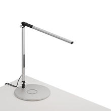 Koncept Inc AR1100-CD-SIL-QCB - Z-Bar Solo mini Desk Lamp with wireless charging Qi base (Cool Light; Silver)