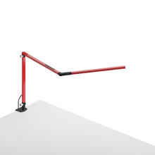 Koncept Inc AR3100-WD-RED-2CL - Z-Bar mini Desk Lamp with Metallic Black two-piece desk clamp (Warm Light; Red)