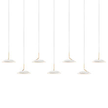 Koncept Inc RYP-L7-SW-MWG - Royyo Pendant (linear with 7 pendants), Matte White with Gold accent, Matte White Canopy
