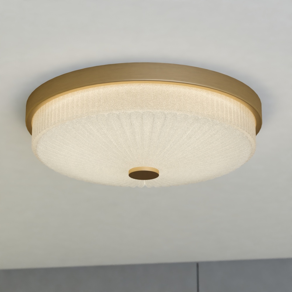 Preston 12.5-in W LED Flush Mount Matte Brass