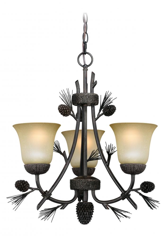 Sierra 3L Mini Chandelier Black Walnut