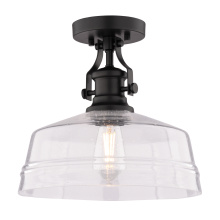 Vaxcel International C0345 - Beloit 12-in. W 1 Light Semi-Flush Mount Matte Black