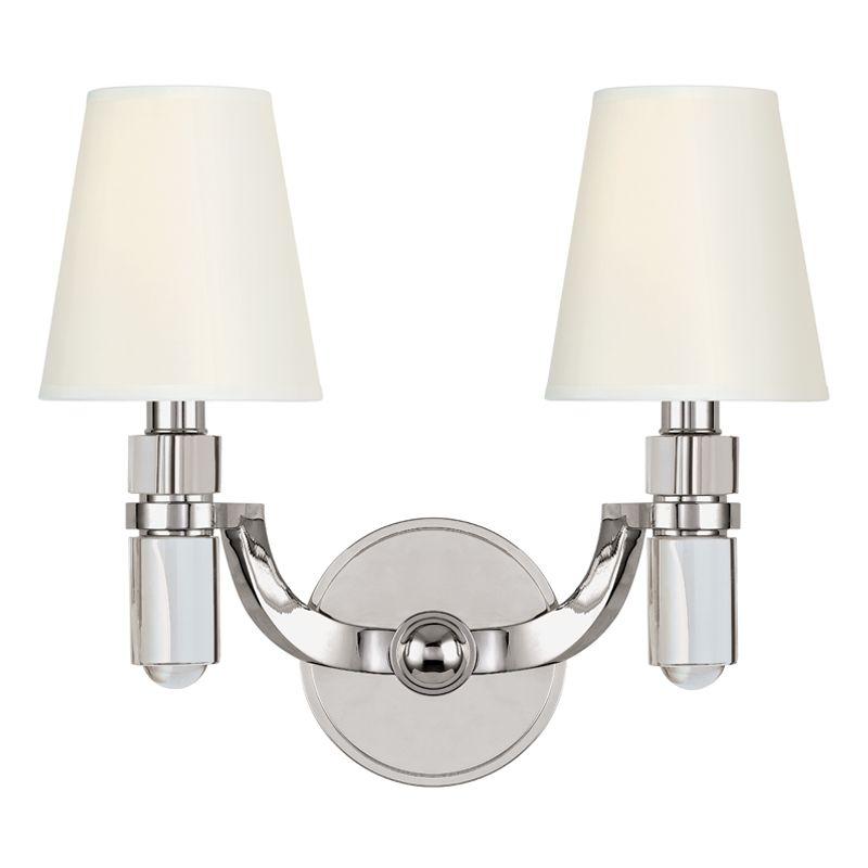 2 LIGHT WALL SCONCE w/WHITE SHADE