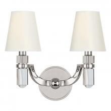 Hudson Valley 982-PN-WS - 2 LIGHT WALL SCONCE w/WHITE SHADE