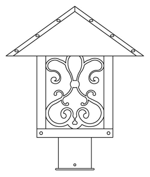 12" timber ridge post mount with ashbury  filigree