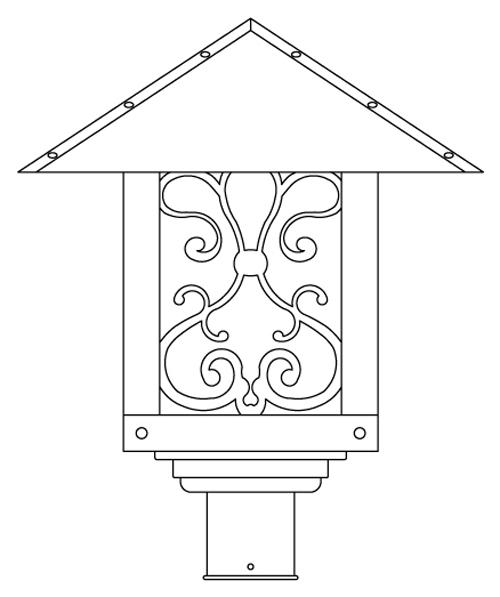 16" timber ridge post mount with ashbury  filigree