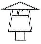 Arroyo Craftsman CP-12HWO-BZ - 12" carmel post mount with hillcrest overlay