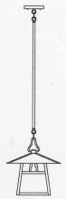 Arroyo Craftsman CSH-12BWO-MB - 12" carmel stem hung pendant with bungalow overlay
