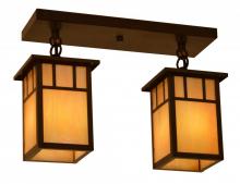 Arroyo Craftsman HCM-4L/2EGW-BK - 4" huntington 2 light ceiling mount without overlay(empty)