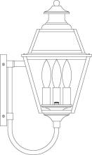 Arroyo Craftsman INB-8GRRM-RB - 8" inverness wall mount with glass roof
