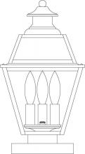 Arroyo Craftsman INC-8GRRM-AB - 8" inverness column mount with glass roof