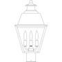 Arroyo Craftsman INP-10MRCS-MB - 10" inverness post mount with metal roof