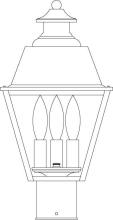 Arroyo Craftsman INP-8MRCLR-VP - 8" inverness post mount with metal roof