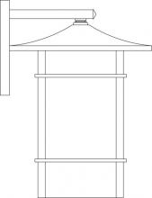 Arroyo Craftsman KAB-12TSWO-MB - 12" katsura wall mount with toshi overlay