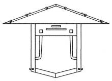 Arroyo Craftsman PDW-17GRC-VP - 17" pagoda flush wall mount