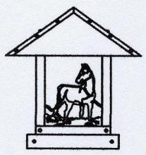 Arroyo Craftsman TRC-12HSWO-BK - 12" timber ridge column mount with horse filigree