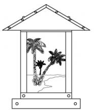 Arroyo Craftsman TRC-9PTM-S - 9" timber ridge column mount with palm tree filigree