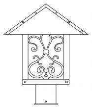 Arroyo Craftsman TRP-12ASWO-P - 12" timber ridge post mount with ashbury  filigree