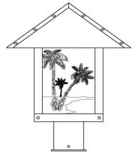 Arroyo Craftsman TRP-12PTTN-RC - 12" timber ridge post mount with palm tree  filigree
