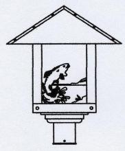 Arroyo Craftsman TRP-16TRM-VP - 16" timber ridge post mount with trout filigree