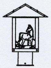 Arroyo Craftsman TRP-9HSF-RC - 9" timber ridge post mount with horse filigree