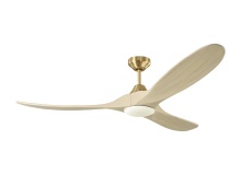 Visual Comfort & Co. Fan Collection 3MAVSM60BBSWWOD - Maverick Smart 60 LED Ceiling Fan in Burnished Brass with Washed White Oak Blades and Light Kit