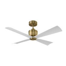 Visual Comfort & Co. Fan Collection 4LNCR44HAB - Launceton 44 Ceiling Fan in Hand-Rubbed Antique Brass with Matte White Blades