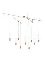 Visual Comfort & Co. Modern Collection 700CPT9R-LED930S - Modern Captra dimmable LED Chandelier Ceiling Light in an Aged Brass/Gold Colored finish