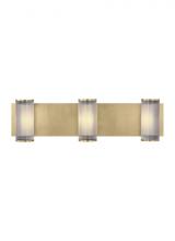 Visual Comfort & Co. Modern Collection KWWS10127CNB - The Esfera Large Damp Rated 3-Light Integrated Dimmable LED Wall Sconce in Natural Brass