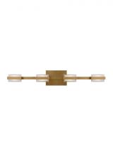 Visual Comfort & Co. Modern Collection 700BCKMD4NB-LED930-277 - The Kamden 31.5-inch Damp Rated 4-Light Integrated Dimmable LED Bath Vanity in Natural Brass
