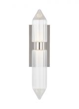 Visual Comfort & Co. Modern Collection 700WSLGSN18N-LED927-277 - The Langston Large Damp Rated 1-Light Integrated Dimmable LED Wall Sconce in Polished Nickel