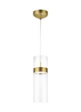 Visual Comfort & Co. Modern Collection 700TDMANGPCLCLNB-LED277 - Manette Modern dimmable LED Grande Ceiling Pendant Light in a Natural Brass/Gold Colored finish