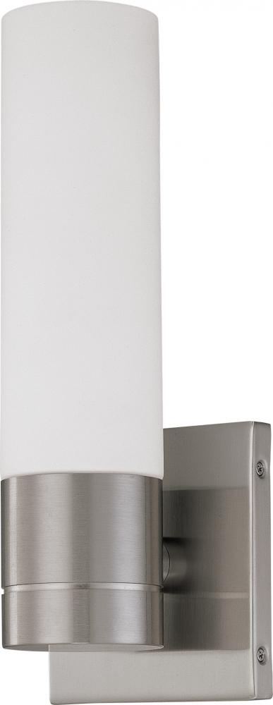 Link - 1 Light Wall Sconce with White Glass - Brushed Nickel Finish