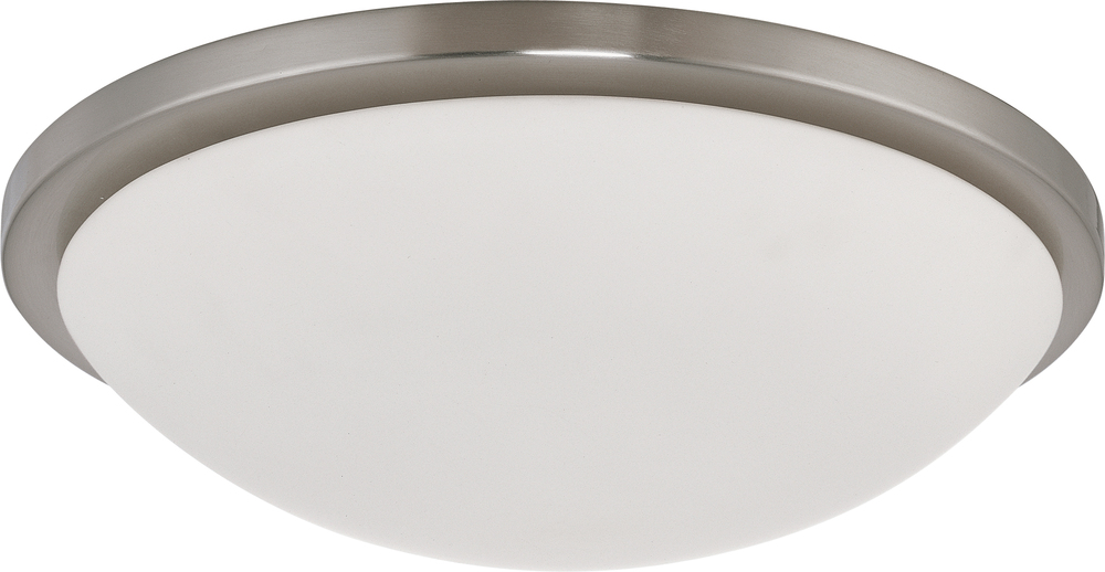 Button LED - 17''- Flush with Frosted Glass - Brushed Nickel Finish